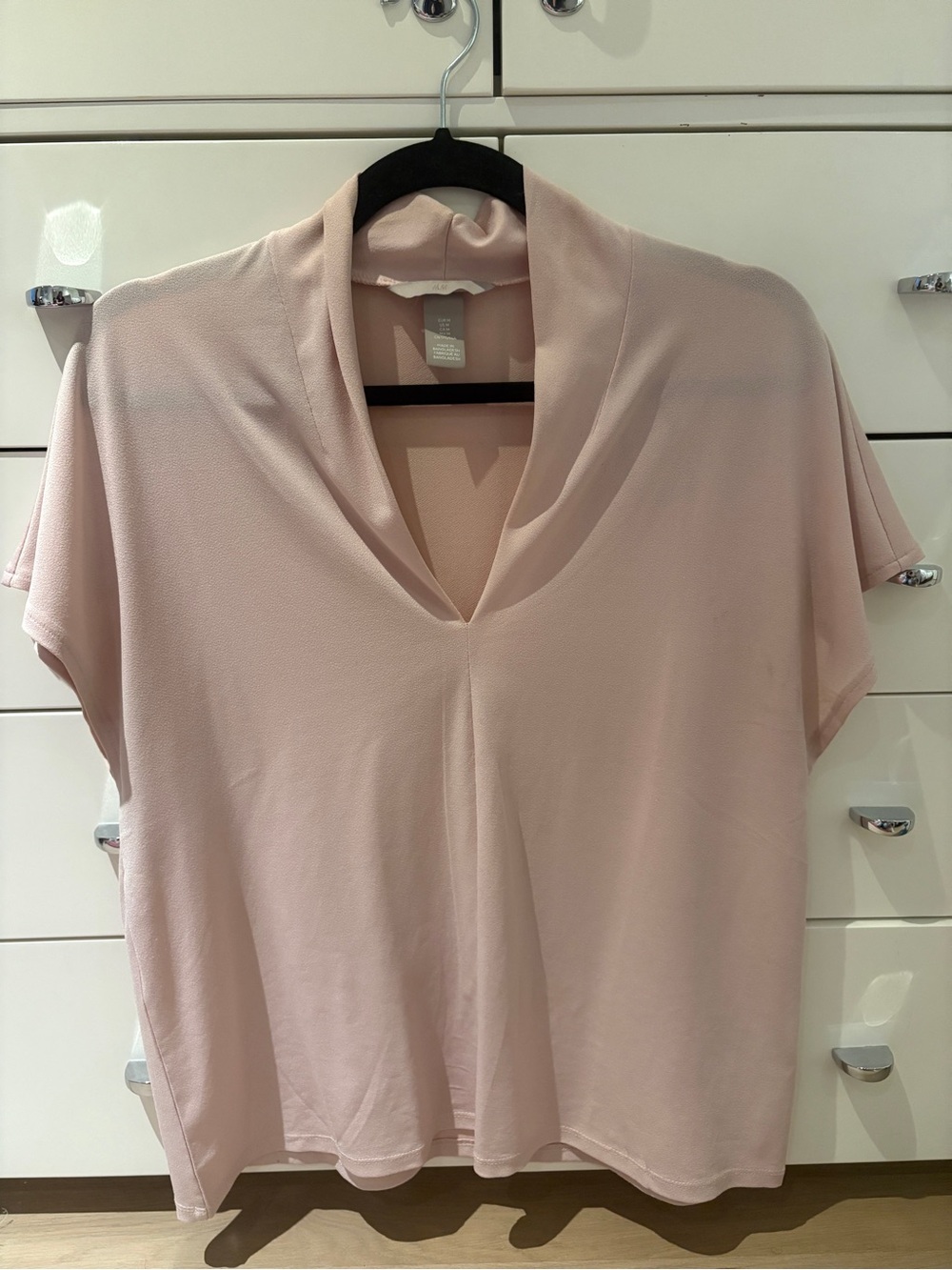 Light Pink V-Neck Women’s Top
